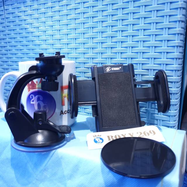 Car Holder Mobil Universal - Bracket Hp Handphone Kar Holder Kualitas Baik Kuat Kokoh Phone Holder