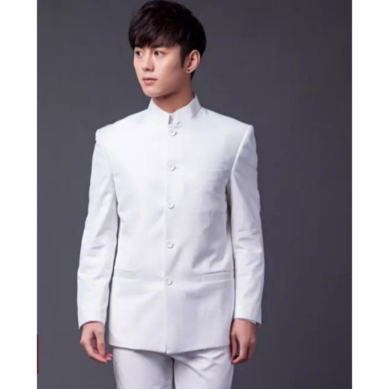 Jas koko putih pria _ Jas mandarin putih pria _ Koko putih pria