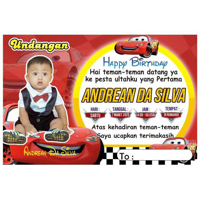 Undangan ultah desain custom
