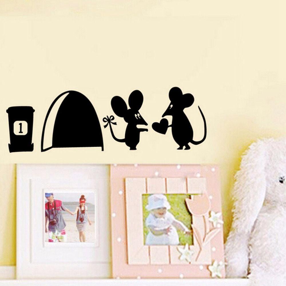 [Elegan] Mouse Stiker Dinding Removable Kartun Untuk Ruang Tamu Self-adhesive Living Room PVC Nursery Sticker