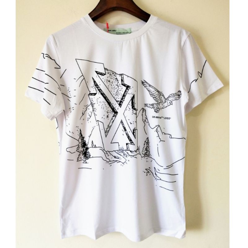kaos off white eagle logo premium import kaos keren import cowok cewek