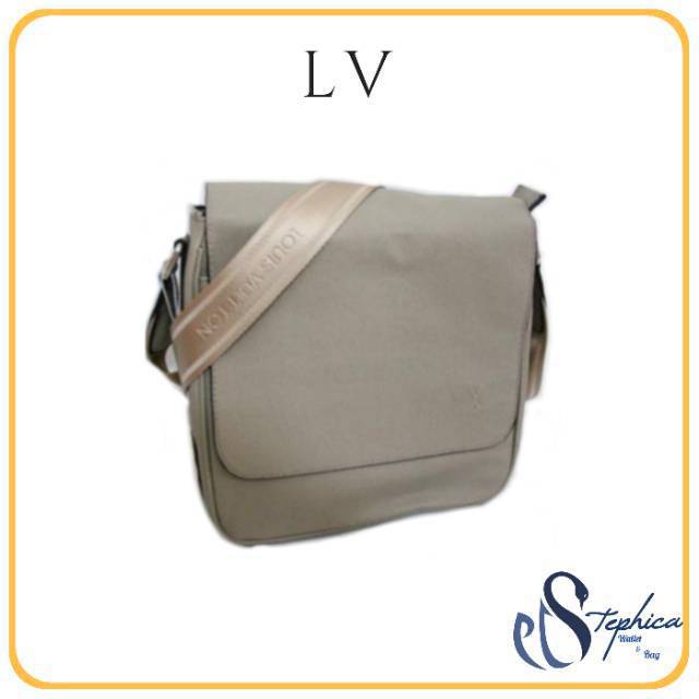 Tas selempang cowok LV Louis V hitam krem abu coklat kulit murah keren kerja gaya
