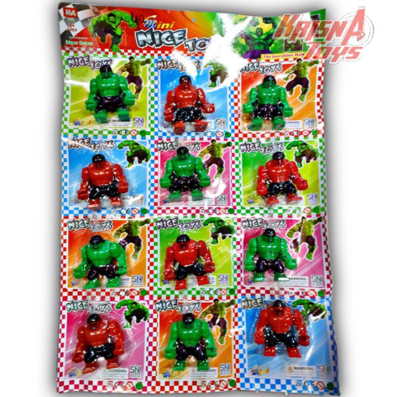 MAINAN BALOK SUSUN FIGURE HULK/BRICK SUPERHERO isi 12pcs/Lembar