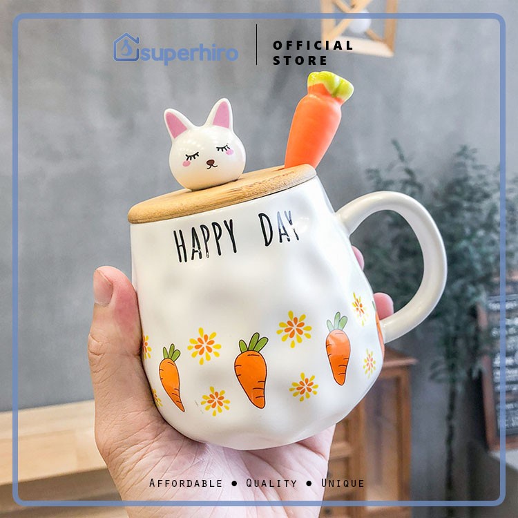 Mug Gelas 3D Dengan Tutup Hadiah Gift Kado Premium Lucu Motif