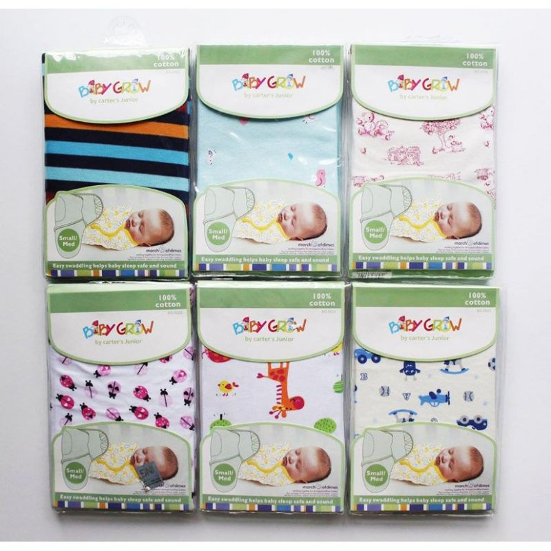 Baby Grow Official Swaddle Me Bedong Bayi Instan dengan Perekat Selimut Bayi