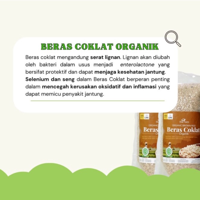 Eka Farm Beras Coklat 1kg - Brown Rice - Beras Organik Rendah Kalori