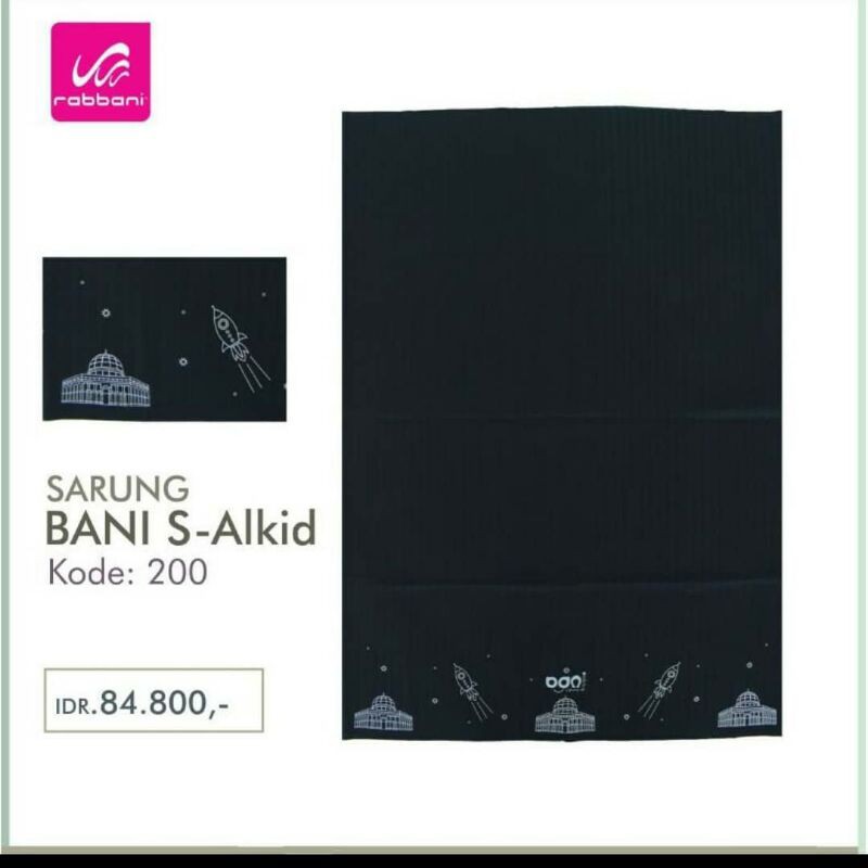 sarung bani s Alkid - sarung anak hitam - sarung rabbani RABBANI sarung anak rabbani terbaru