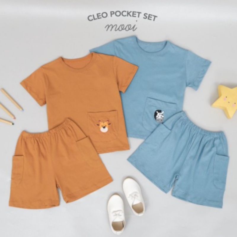 Mooi Setelan Anak Pocket Unisex Cleo Pocket Set