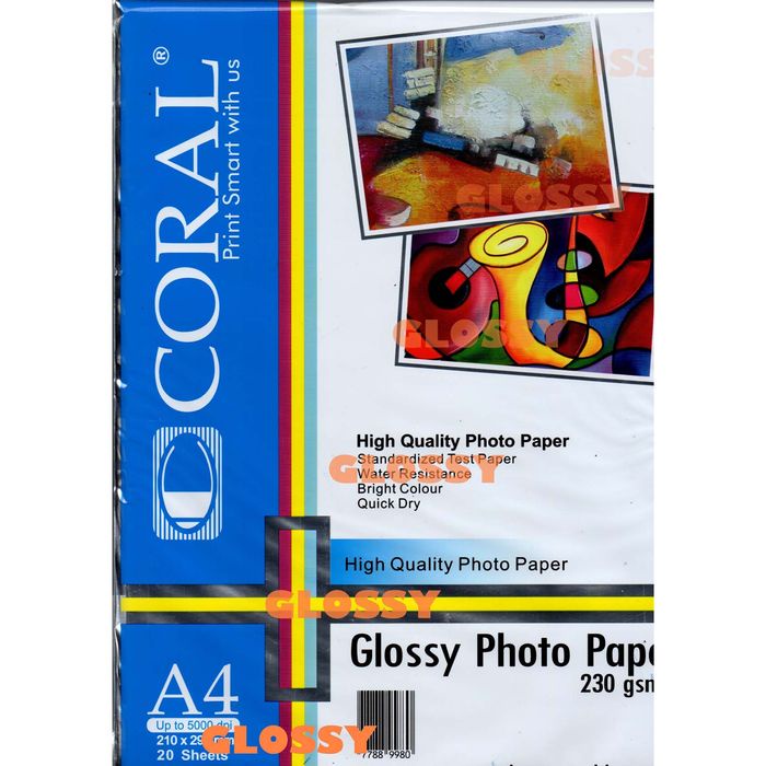 

Senikertas- Coral Glossy Photo Paper 230 Gsm -Kertas-Seni.