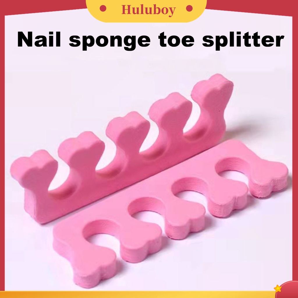 Huluboy Huluboy♡ 2pcs / Set Spons Pemisah Jari Kaki Bahan Gel Elastisitas Tinggi Untuk Manicure Pedicure