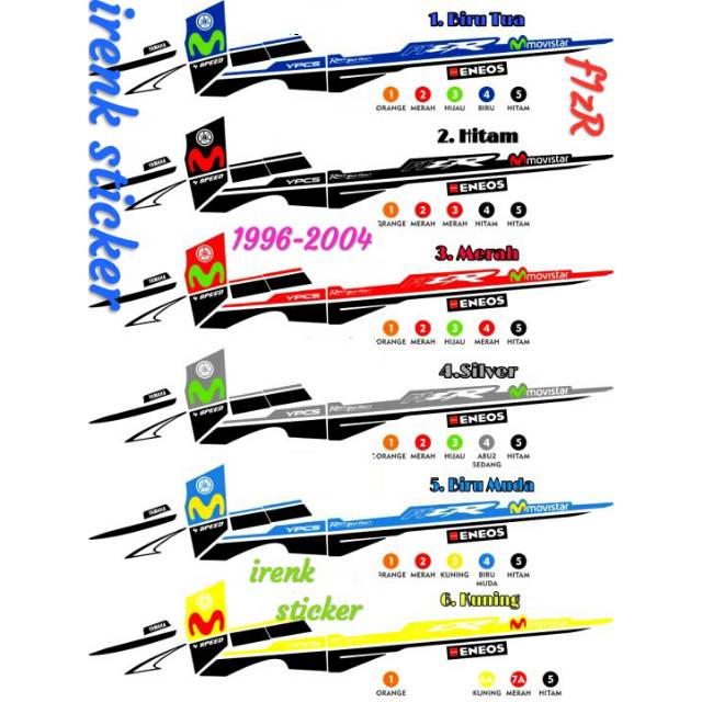Striping yamaha f1zr movistar / decal f1zr / variasi f1zr / yamaha f1zr / body f1zr /