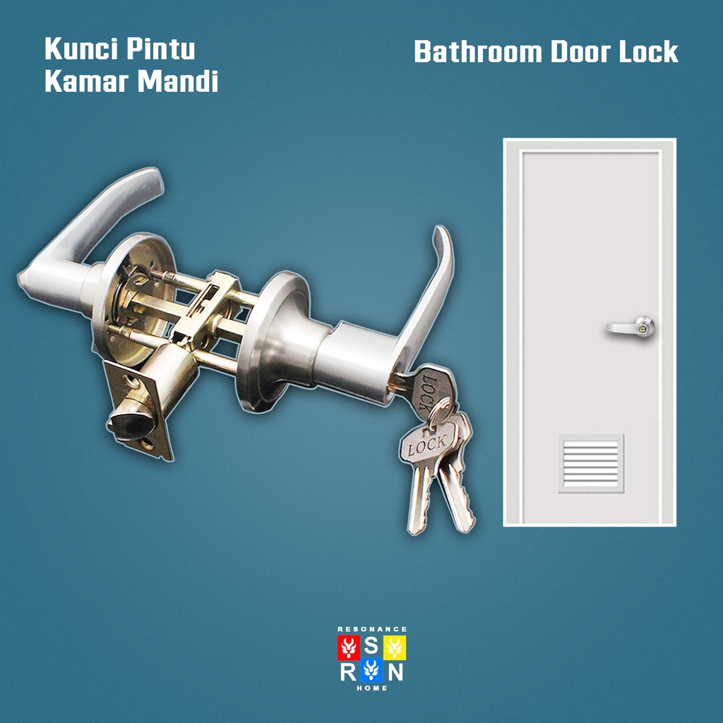 Kunci Pintu Kamar Mandi Putar Bahan Stainless SUS 304 Anti Karat Resonance Home