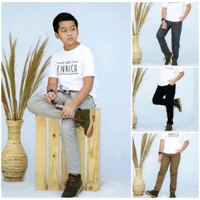 CELANA CHINO ANAK PANJANG KAIN TWILL STREET MELAR 1-12 TAHUN