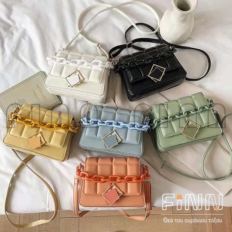 [Cod] tas persegi kecil wanita gaya baru cross-body bag rantai fashion suspender bag lady