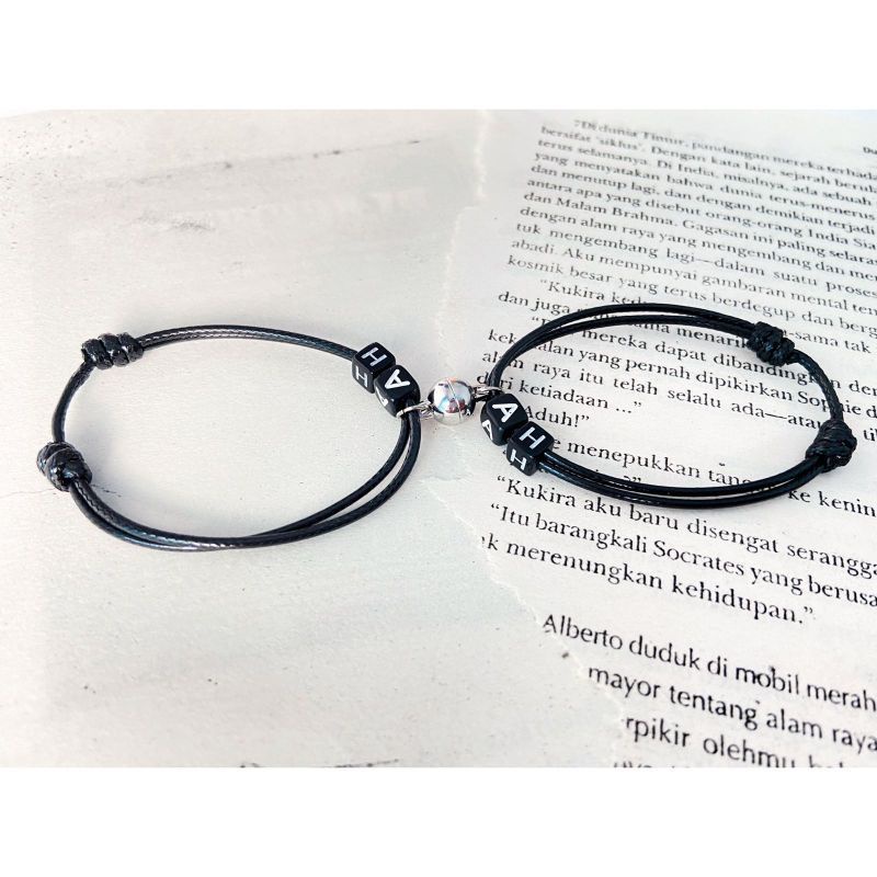 ASB - Gelang couple custom cube +Magne tali korea premium