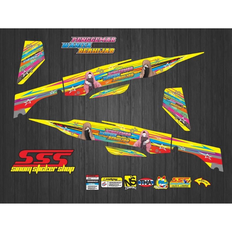 STRIPING VARIASI YAMAHA VEGA R NEW TAHUN 2006-2008 MOTIF CEWE HIJAB