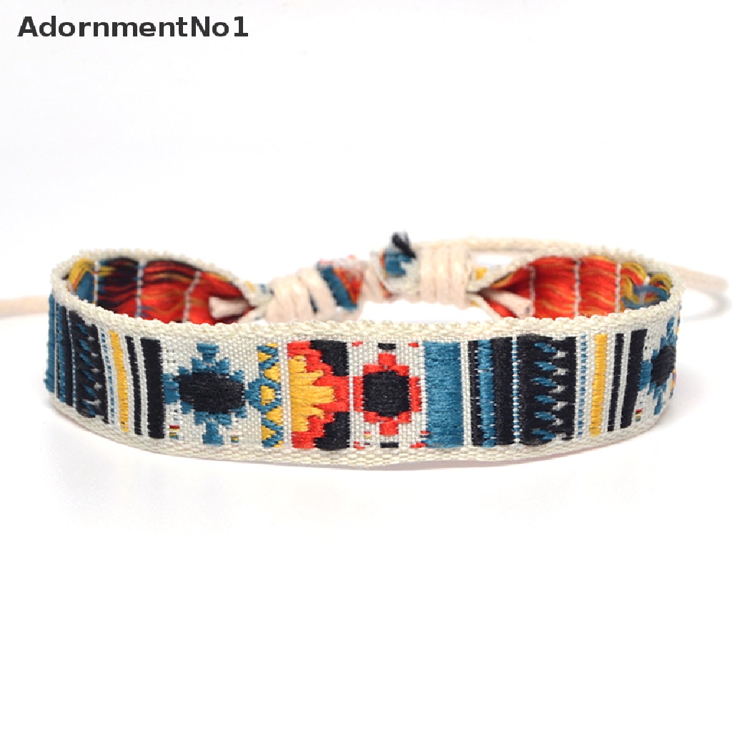 (AdornmentNo1) Gelang Tangan Tali Katun Motif Anyam Handmade Gaya Bohemia Etnik Untuk Wanita