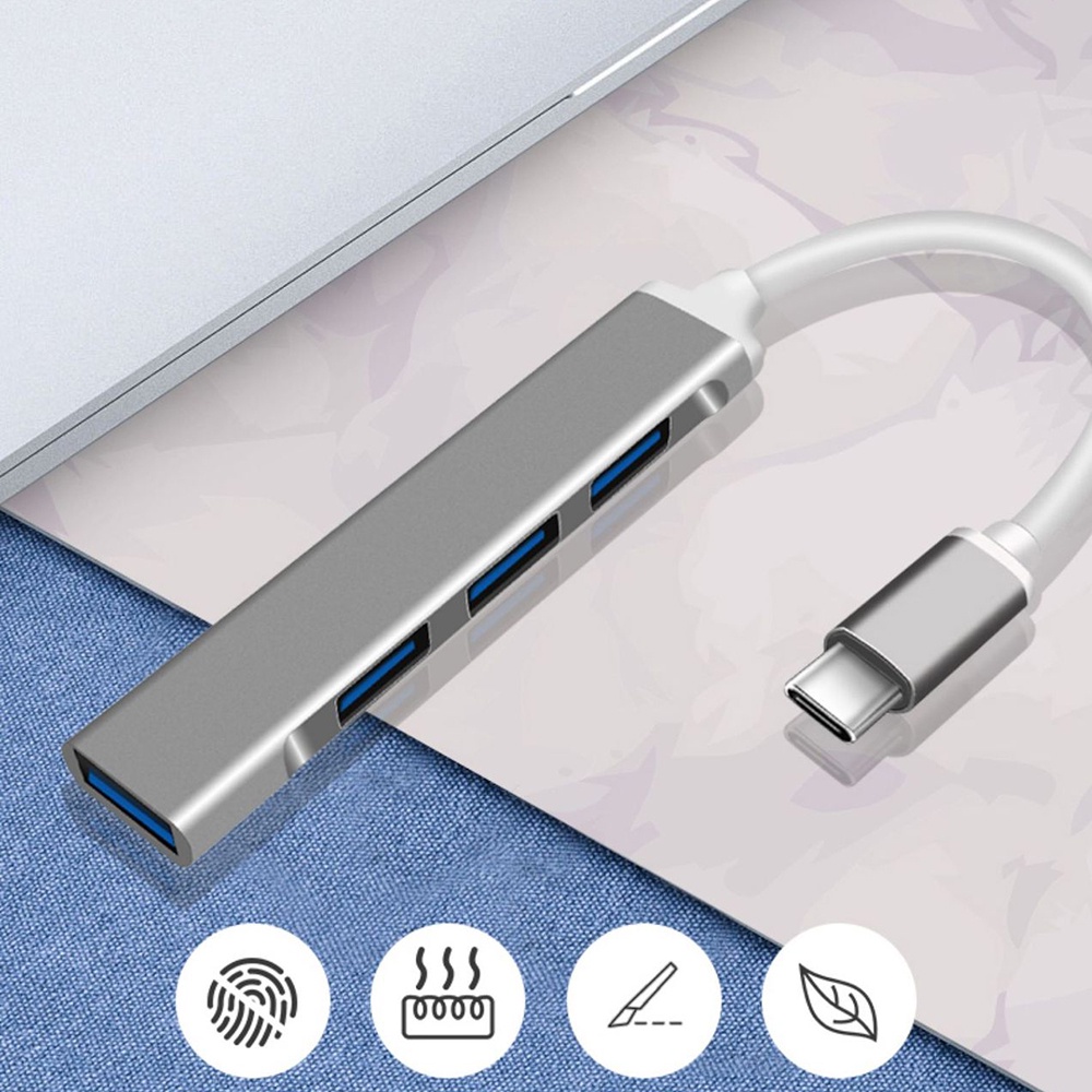 4 In 1 Adapter USB-C Hub 4 Port 3.0 Kecepatan Tinggi Untuk PC / Laptop