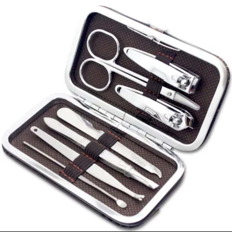 Gunting Kuku Set Stainless Steel 7 in 1 Manicure Pedicure Set 7 in 1