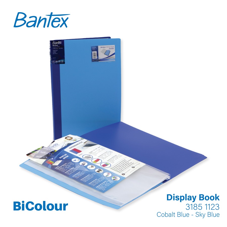 

Bantex BICOLOUR Display Book Folio 40 Pocket CobaltBlue SkyBlue - 3185 1123 PKM Bandung