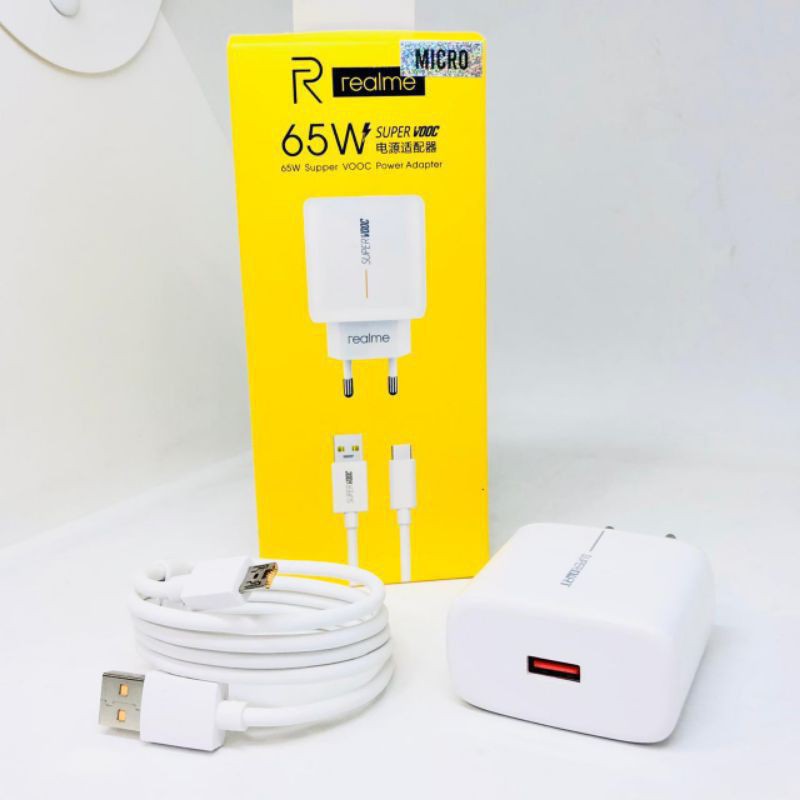 CHARGER CAS REALME X3 65W 20W MICRO TYPE C ORIGINAL QUALITY FAST CHARGING