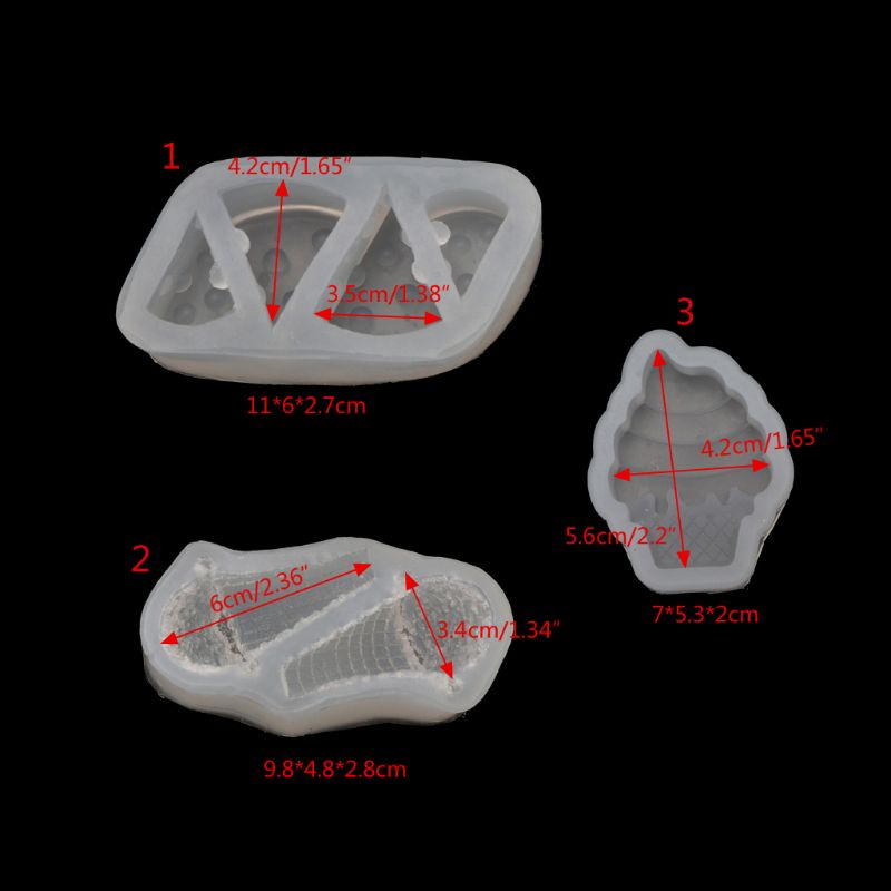 Siy Cetakan Resin Bentuk Es Krim Bahan Silikon Untuk Gantungan Kunciperhiasan Diy