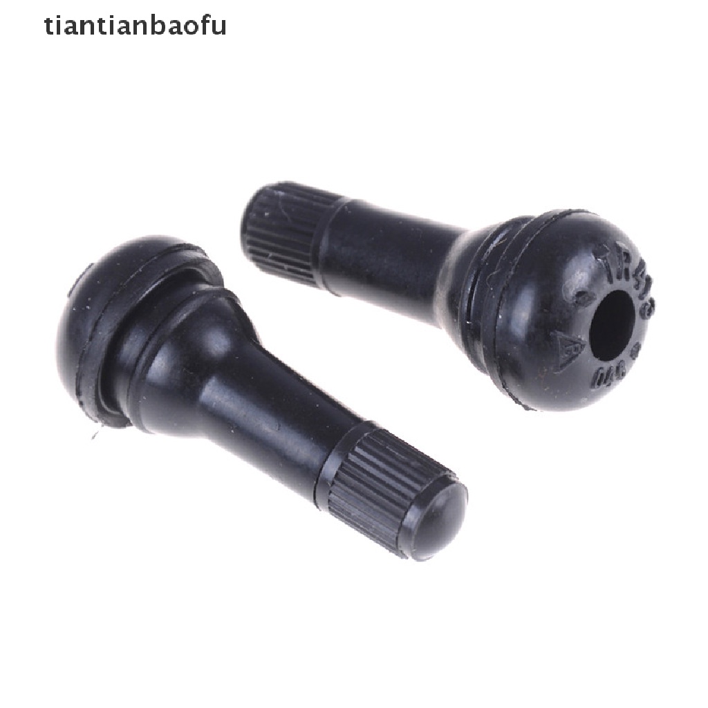 [tiantianbaofu] 4PCS TR413 Snap-In Car Tire Tyre Valve Stems Short Black Rubber w/ Caps Boutique