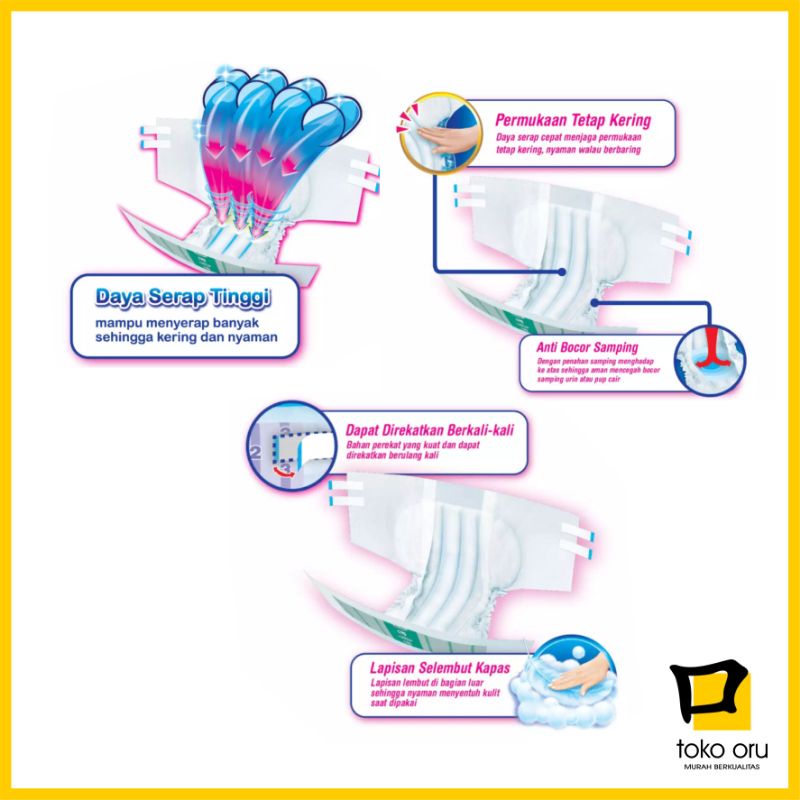 Lifree XL 6 pcs Popok Perekat Dewasa Lansia