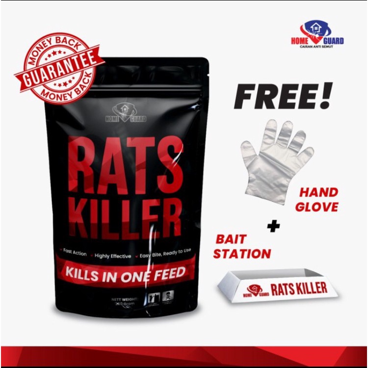 Home Guard Rats Killer 200gr| Racun Tikus Mati Kering