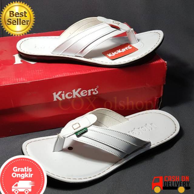 Sandal jepit kulit. Sandal pria. Sandal jepit putih polos. Sandal warna putih. Sandal santai