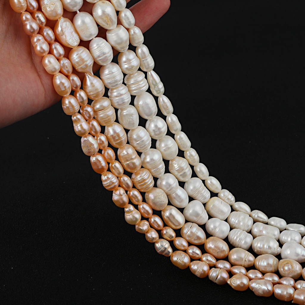 35.5CM Natural Freshwater White Pearl Round Beads,Loose Pearl Beads  5-13mm Untuk Aksesoris Pembuatan Perhiasan Liontin DIY