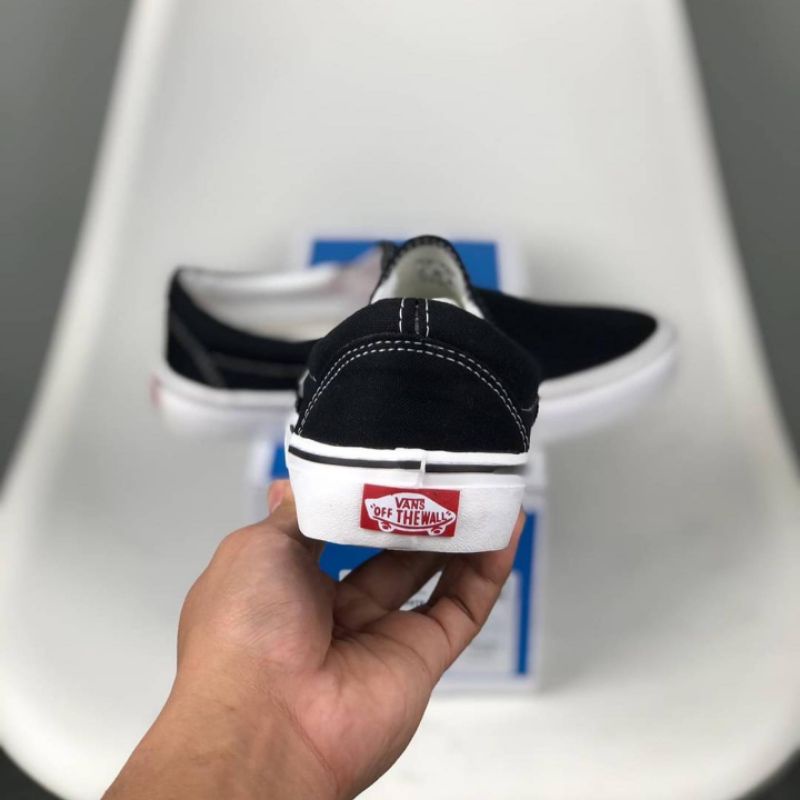 [BISA COD] VANS SLIP ON CLASSIC BLACK WHITE PREMIUM