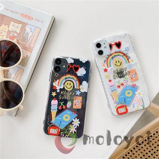 Soft Case Bahan Tpu Motif Kartun Pelangi Untuk Iphone