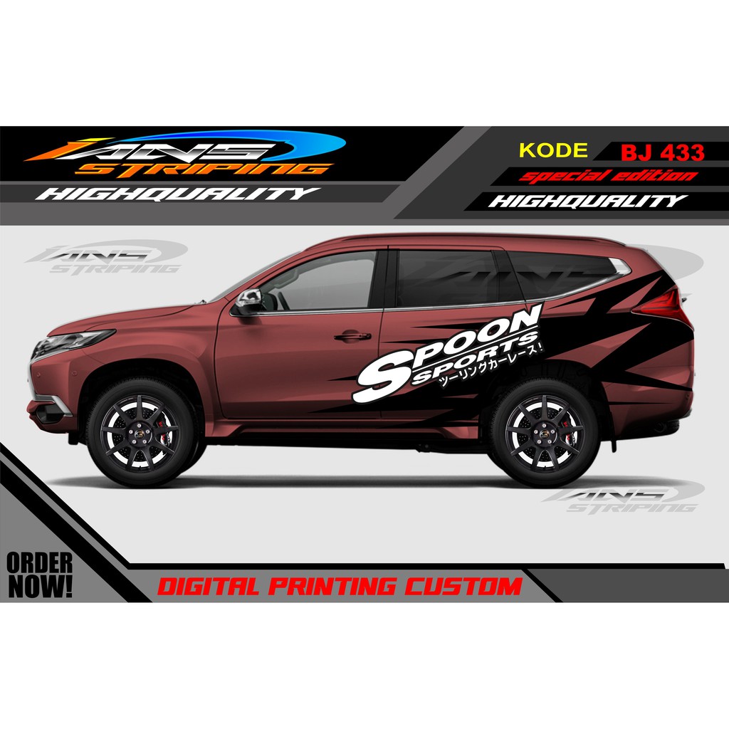 STICKER MOBIL PAJERO, FORTUNER / DECAL STICKER PAJERO, FORTUNER / STIKER MOBIL SPOON