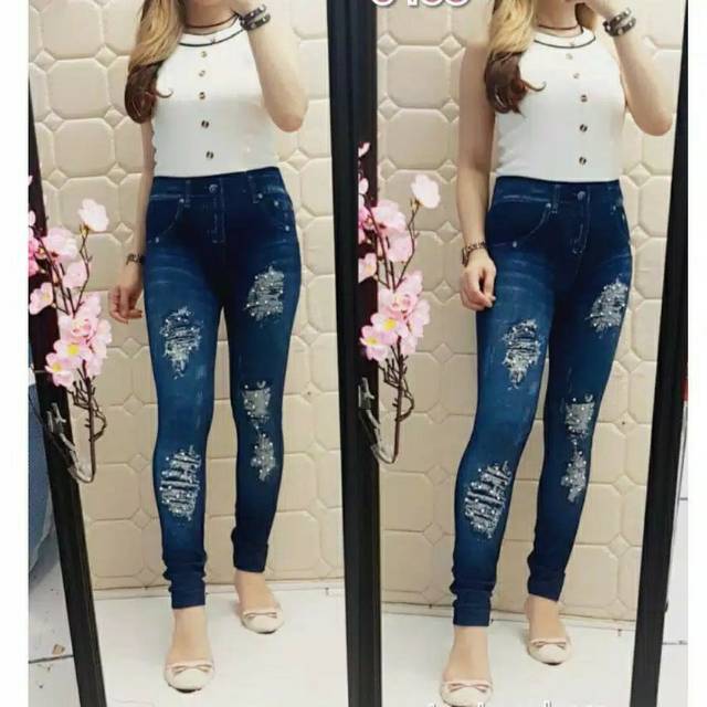 NEW LEGGING IMPORT JEANS SOBEK MOTE(851)/LEGGING MURAH