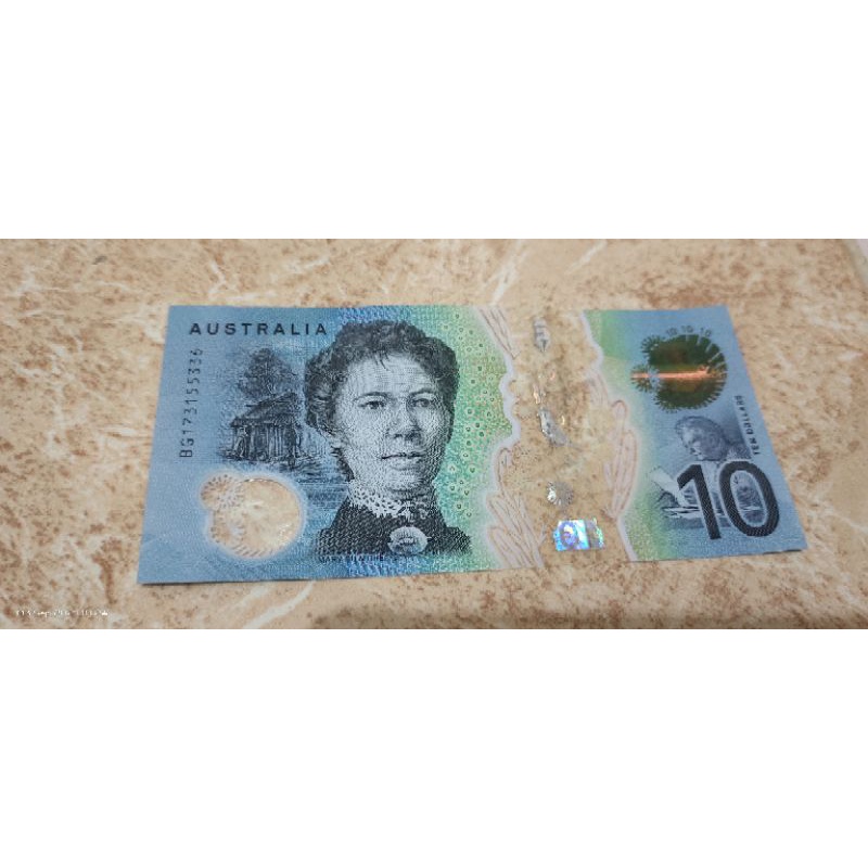 uang 10 dollar australia bahan polymer
