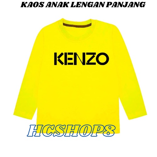 Kaos Anak Lengan Panjang Logo K3NZ0 Unisex Cowok Cewek Usia 2-16th