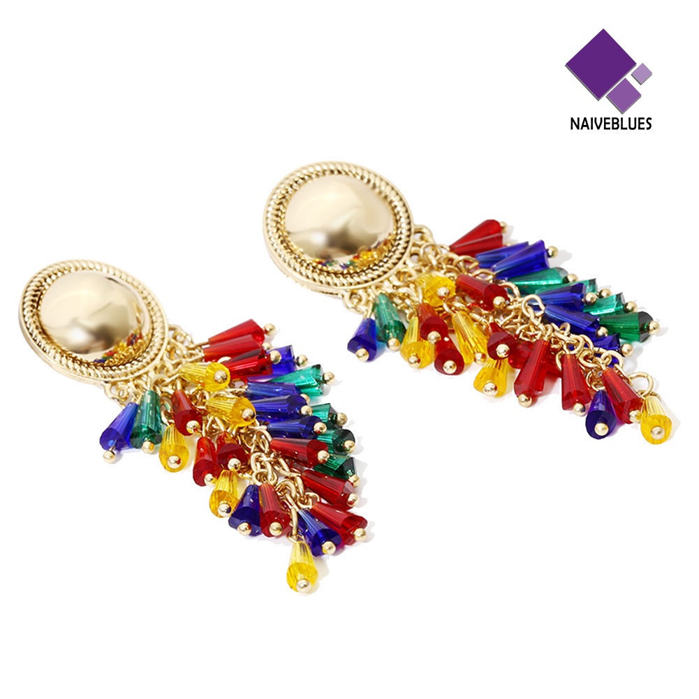 Anting Stud Drop Bahan Alloy Warna-Warni Untuk Wanita