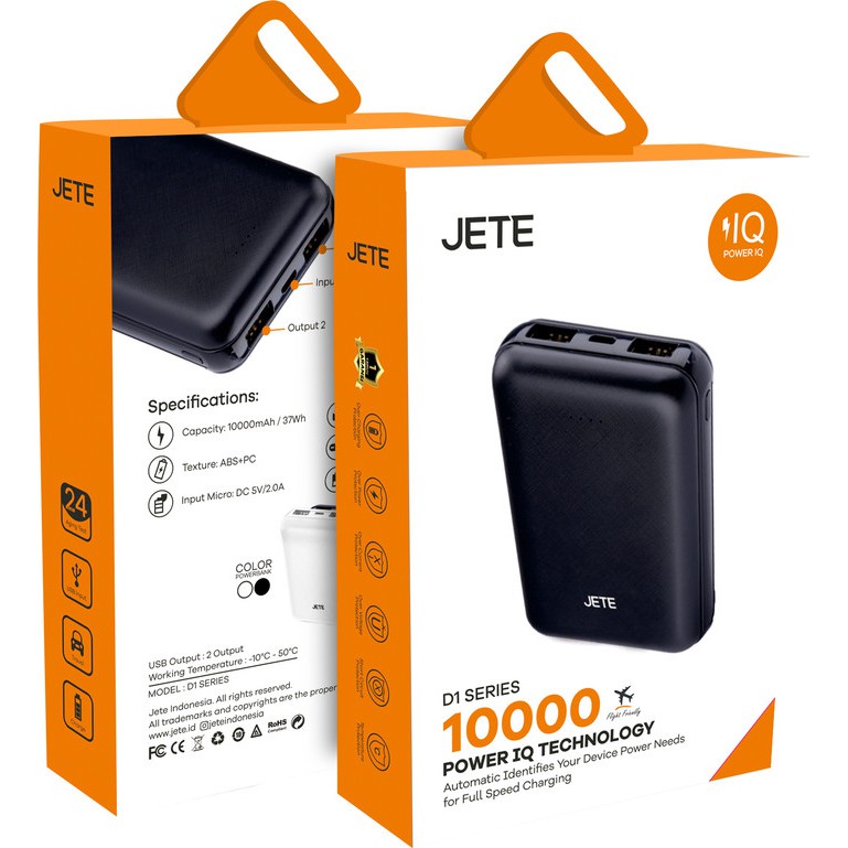 JETE D1 10.000MAH POWERBANK GARANSI RESMI JETE TERMURAH