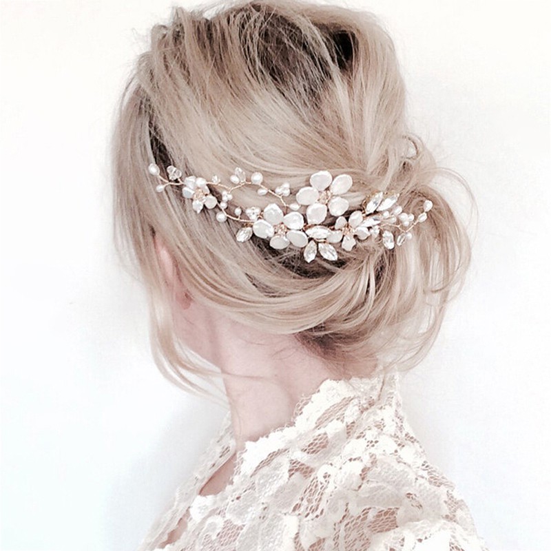 Sirkam Hiasan  Rambut  Bridal  Model Bunga dengan Berlian 