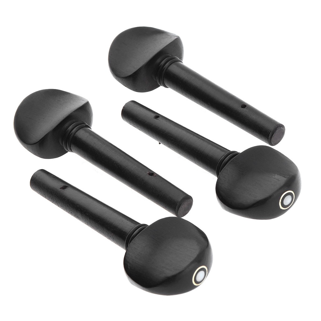 4pcs Tuning Peg Biola 3 / 4 &amp; 4 / 4 Bahan Ebony Dengan Lubang Terbuka