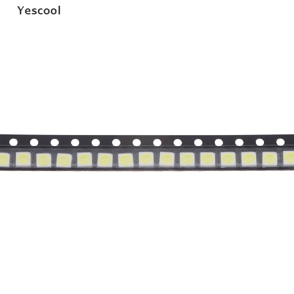 Yescool 100Pcs Chip LED SMD 2835 / 3528 1W 3V Cold White Untuk TV LED Diodes