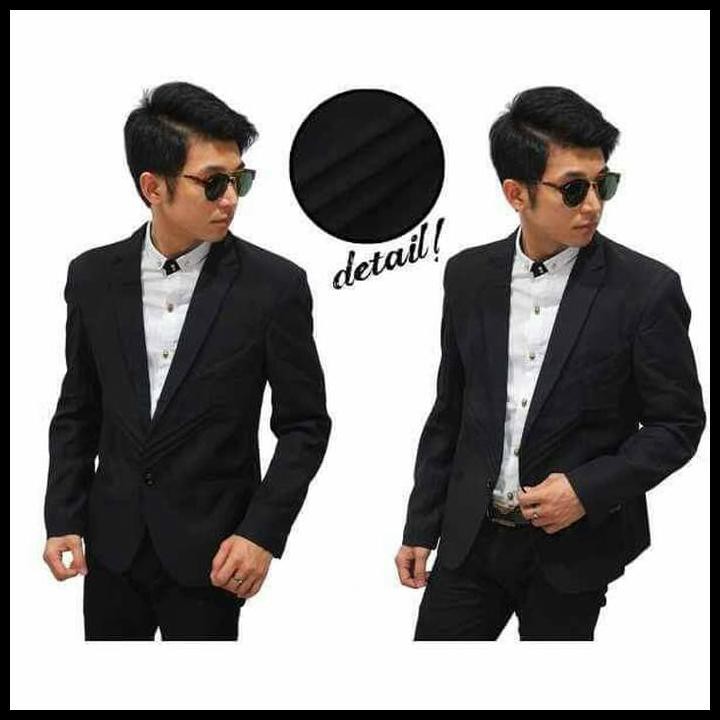 BIG SALE BLAZER BOSS / BLAZER HITAM POLOS / BLEZER PRIA POLOS / ALMAMATER