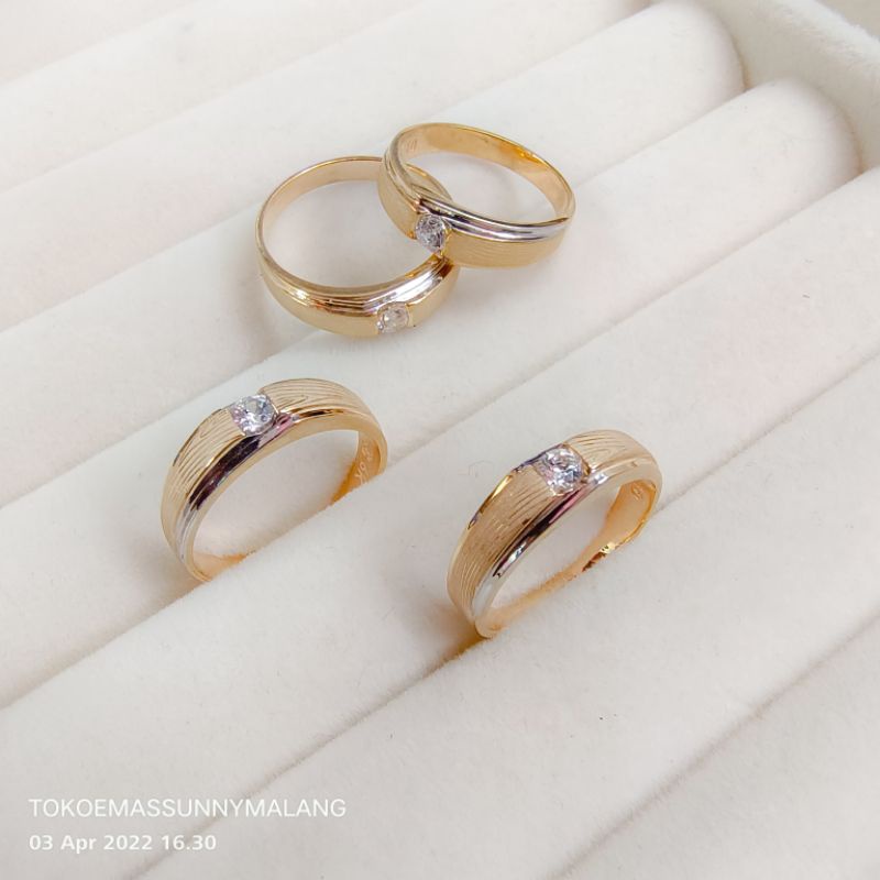 Cincin kawin tunangan pacar emas asli kadar 300%