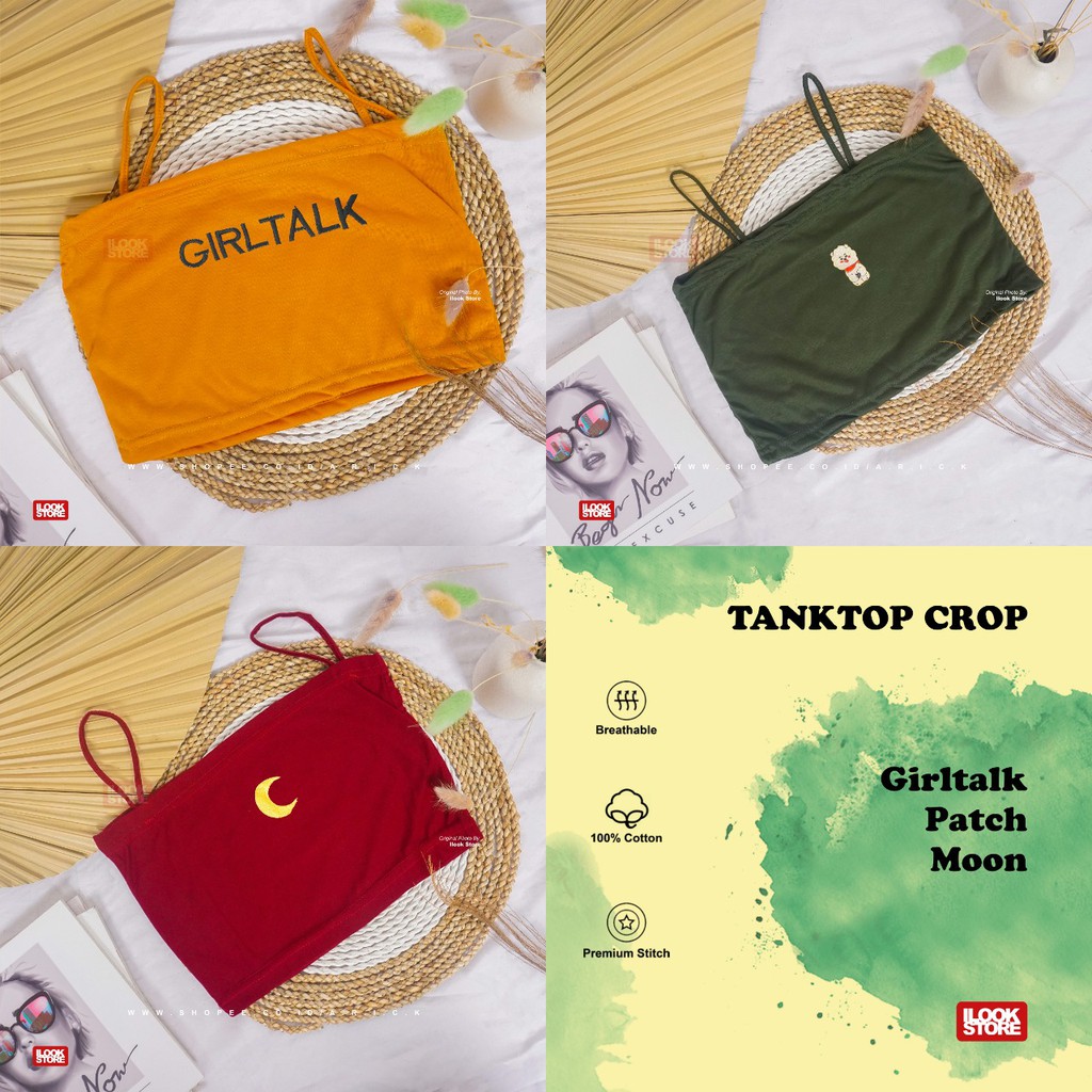 ilook | Tanktop Crop Moon | Patch | Girltalk - Bordir