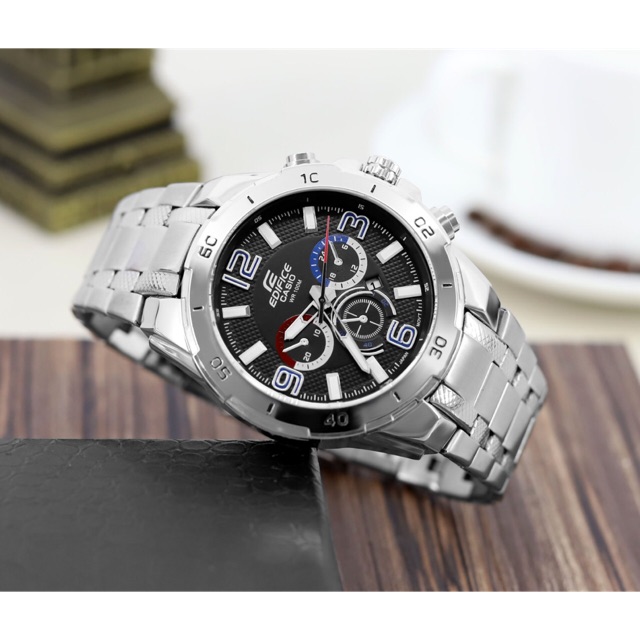 Jam Tangan Pria Edifice Super Quality Analog Display Stainless Steel Fred Box & Analog Battery