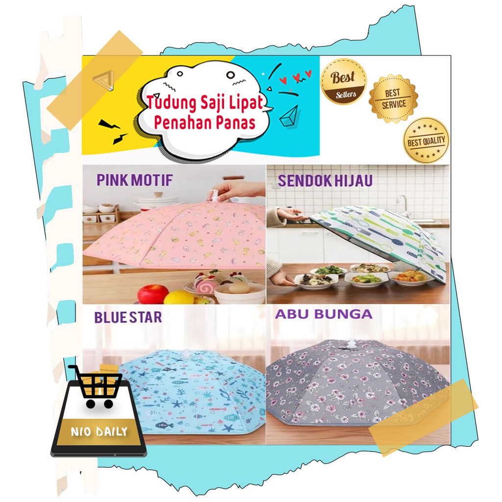 TUDUNG SAJI LIPAT JUMBO PENAHAN PANAS COVER PENUTUP PELINDUNG MAKANAN PAYUNG