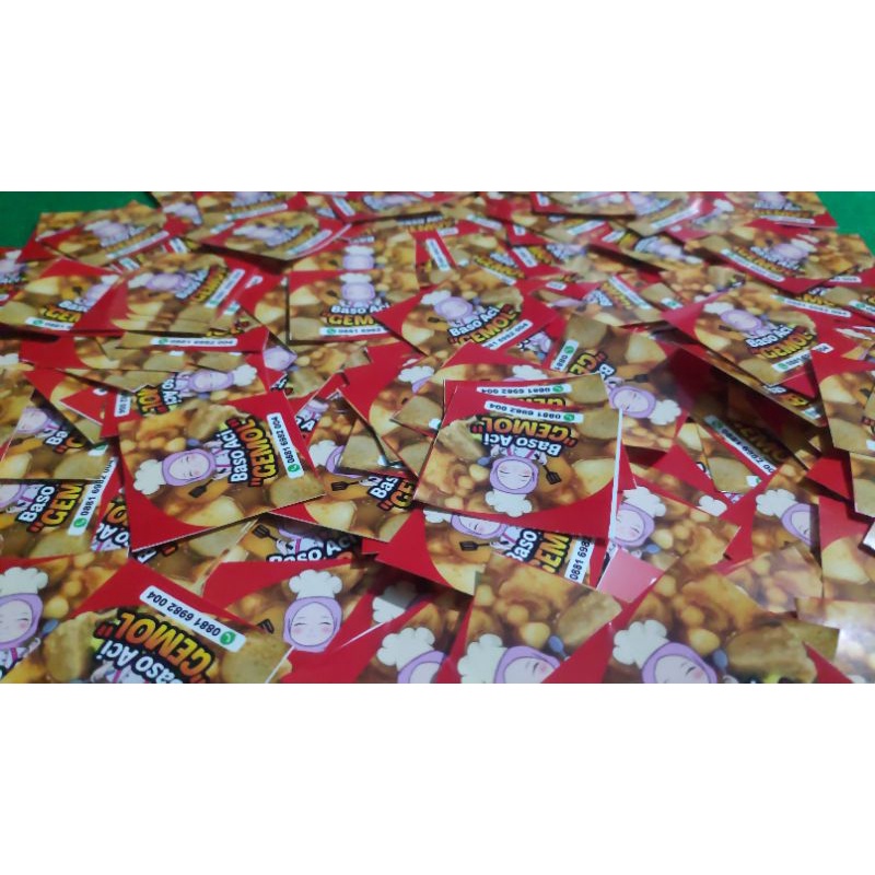 

sticker cromo - sticker vinyl - sticker transparan - pin - brosur - banner - gantungan kunci akrilik custom