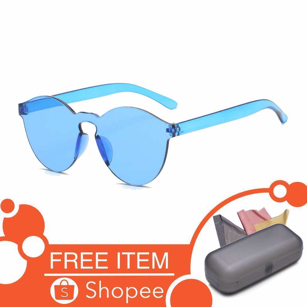 Anti UV Sunglasses Eye Cat [ Biru ] Kacamata Pria &amp; Wanita - ISL FREE BOX KACAMATA