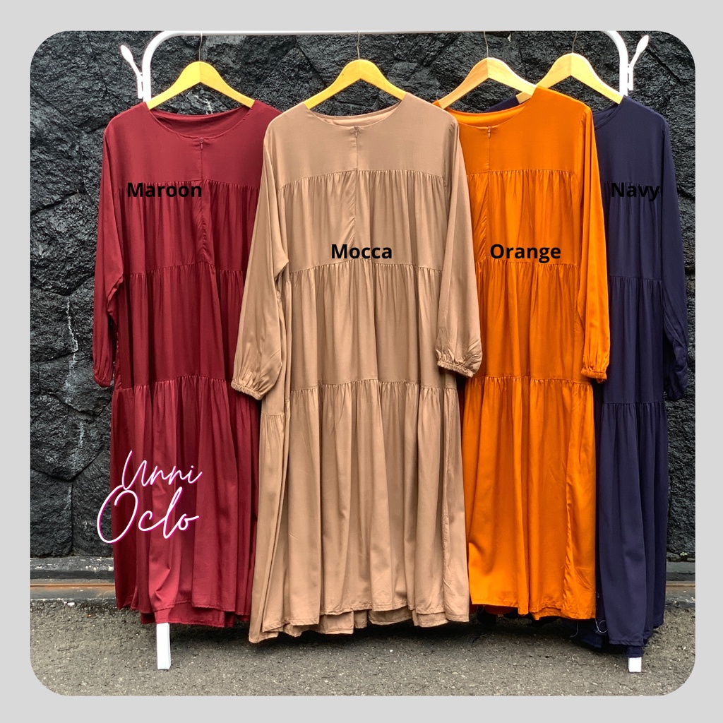 COD Geya Midi Dress Shakila Premium Polos Basic Casual Fit To XL LD 130 PB 115 Fashion Wanita Kekinian Busui Friendly